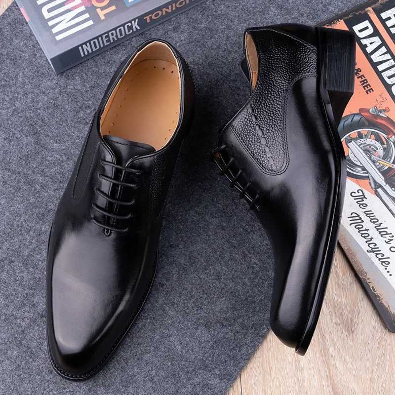 High quality handmade Oxford casual business shoes formal mens shoes Fi dress leather lace comfortable shoesXJ250319