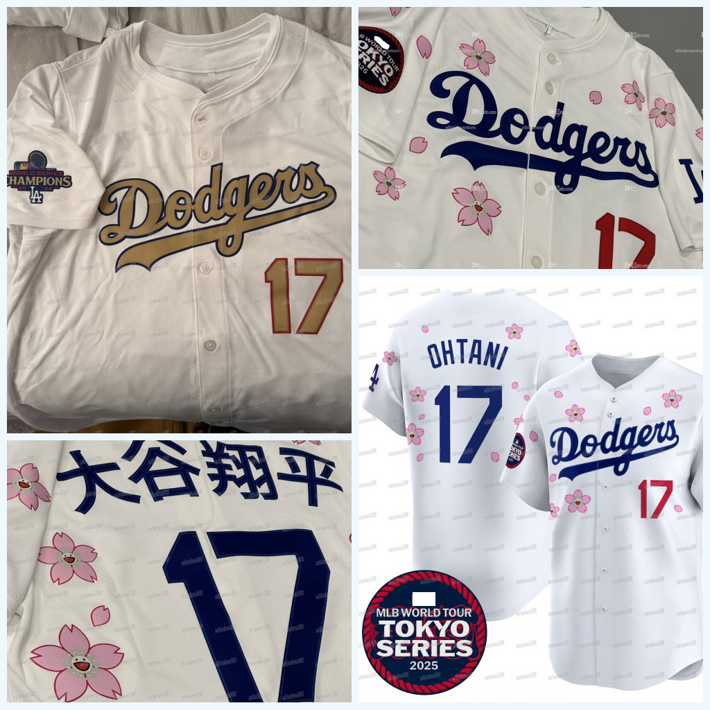 LA Dodgers Shohei Ohtani 2025 Tokyo Series Takashi Murakami Gold Program Baseball Jersey Mookie Betts Yoshinobu Yamamoto Freddie Freeman Teoscar Hernandez Edman