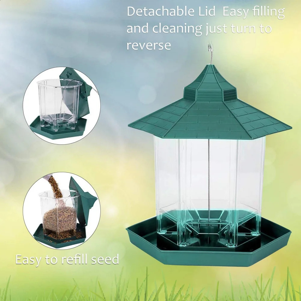 Waterproof bird feeder garden terrace hanging wild large capacity pet 250318