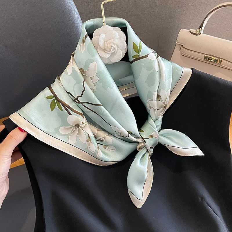 100% pure square silk scarf 2024 Hangzhou silk scarf womens printed ribbon silk square scarf headscarf X250319