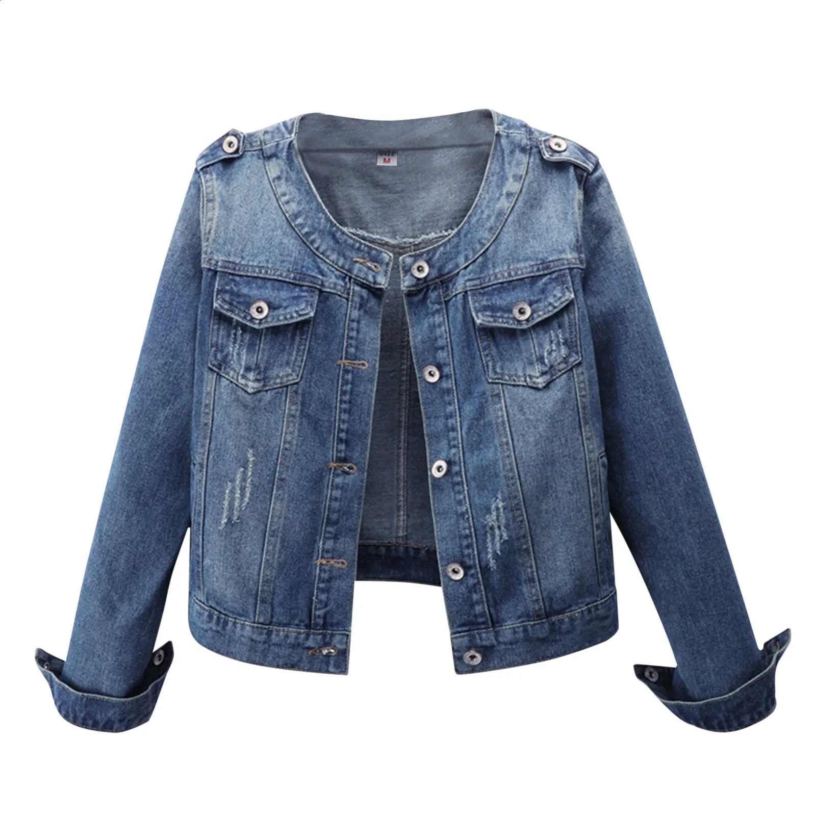 Womens winter jacket outerwear womens denim Distressed Ripped long sleeved Jean Coats Jaquetas Femininas 250317