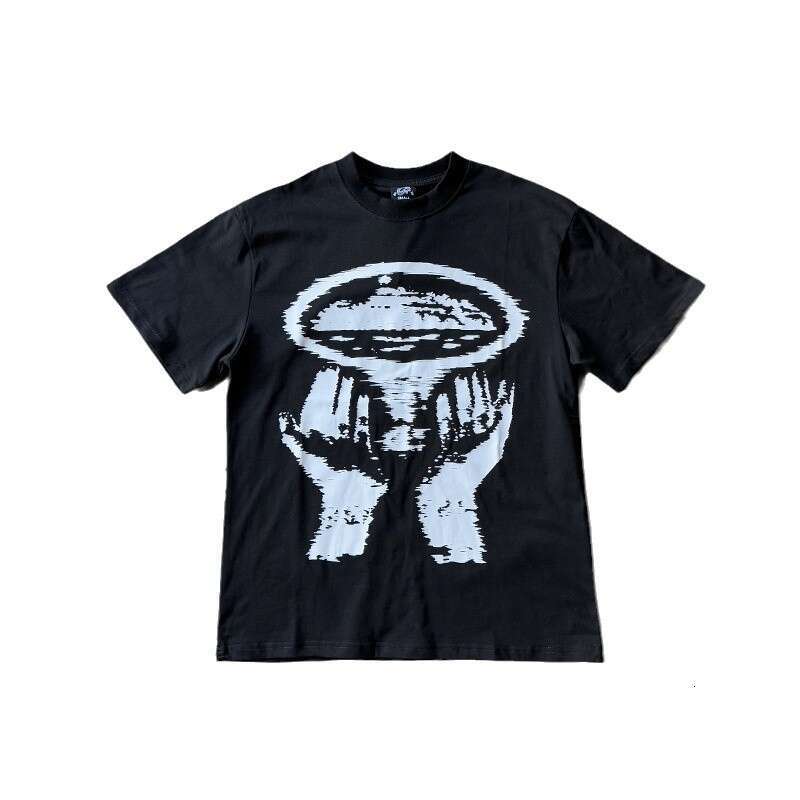 DRILL style American high street hip-hop printed short for men 2025 new summer trendy brand half sleeved t-shirt