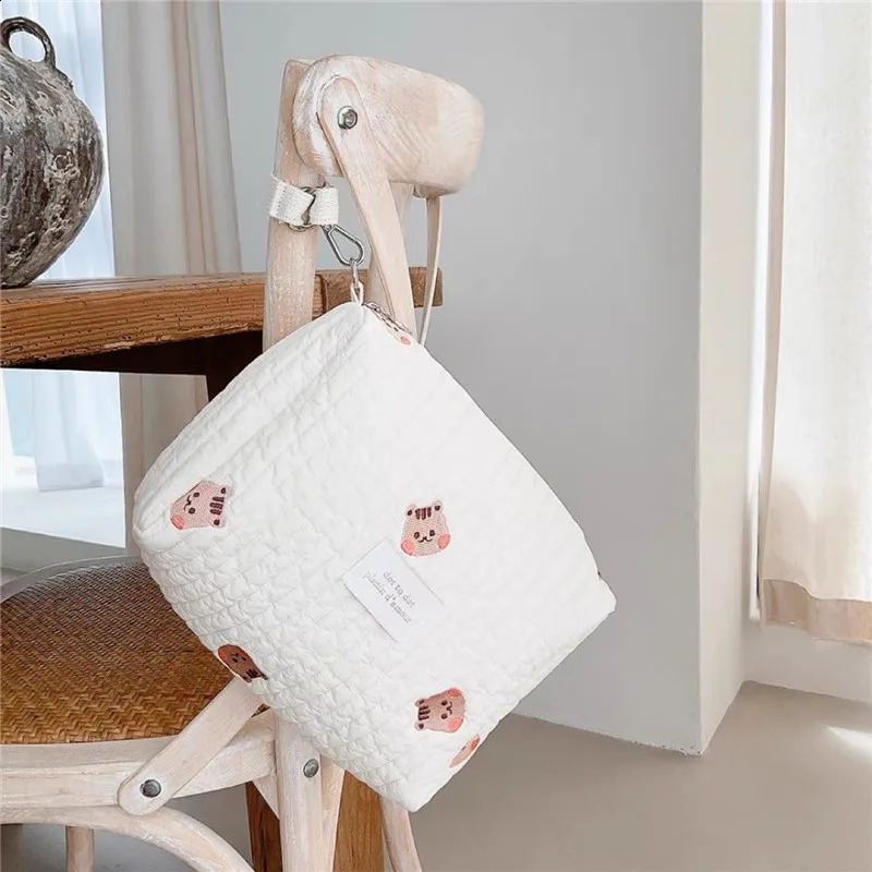 Portable Stroller Nappy Bag Quilted Baby Diaper Caddy Organizer Embroidered Mommy Bags Babies Accessories Changing Bag Storage 250319