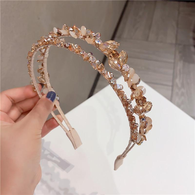 Luxury Double-Tier Sparkle Headband for Women - Chic Headbands with Diamante Embellishments