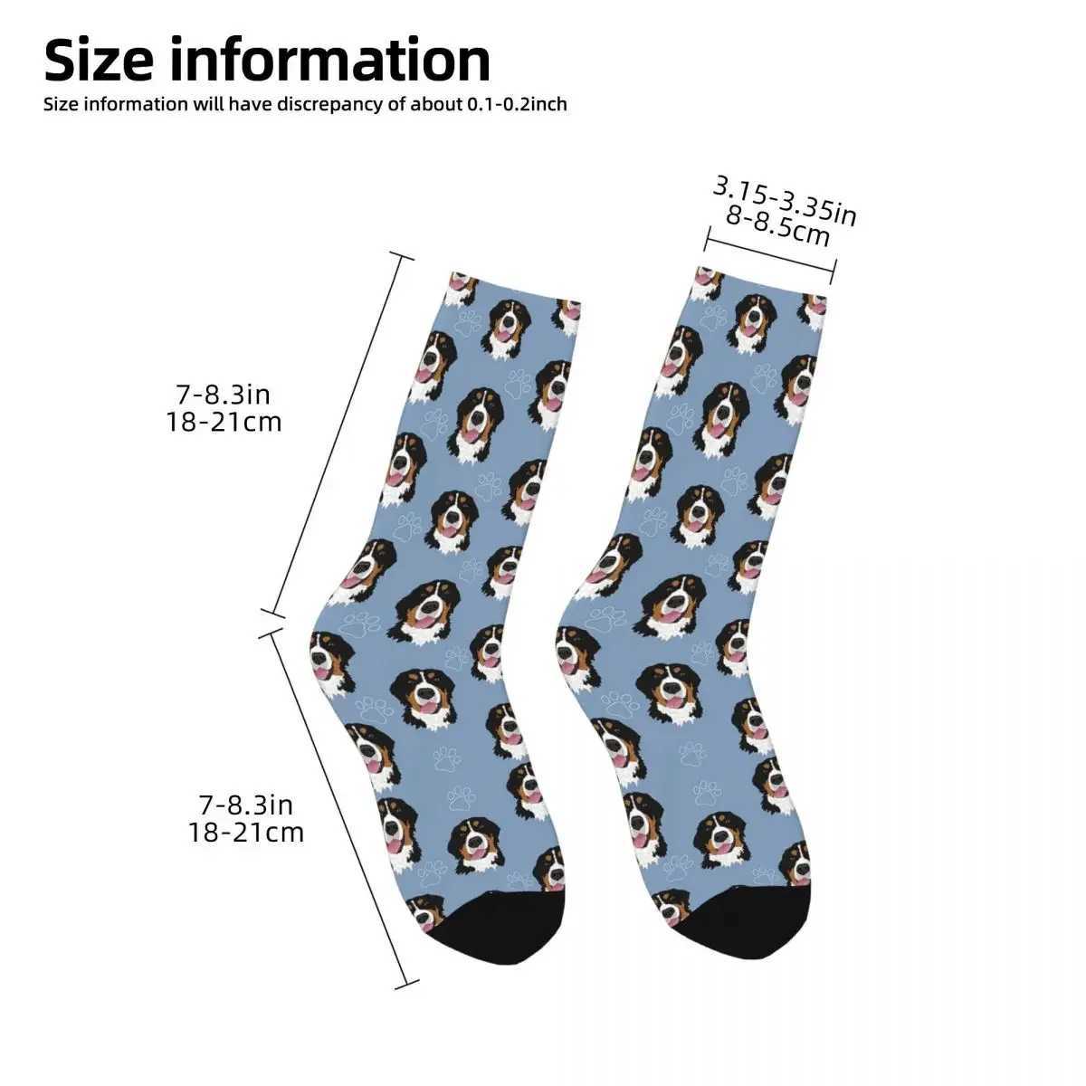 Bern Mountain Dog Pattern Blue Socks Harajuku High Quality Long Socks Four Seasons Mens Gift Accessories X250319