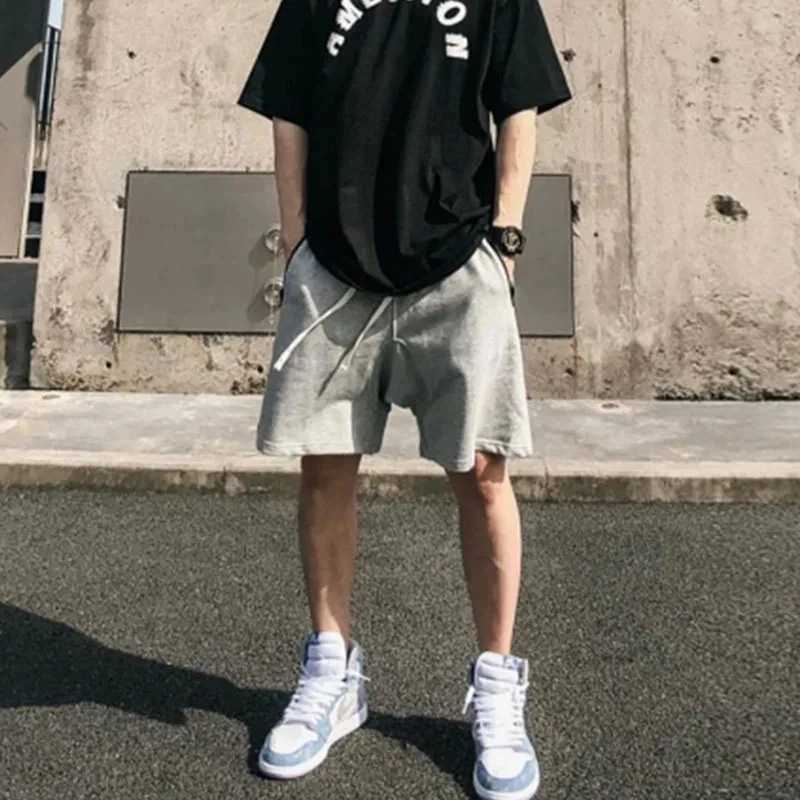 Summer gym fitness mens cotton shorts with shredded fabric cutting shorts for casual training hip-hop running loose basketball shorts W250319