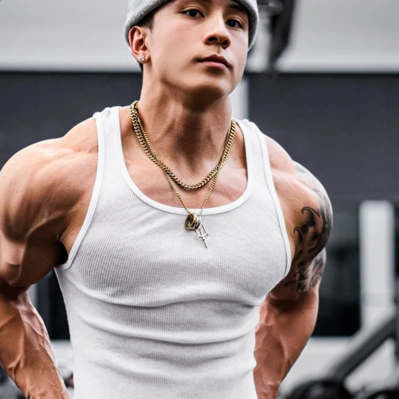 Summer Man Vest Running and Fitness T Shirt Slim Fit Fashion Trend Motion Fitness O-Neck Vest Top Tees 250319