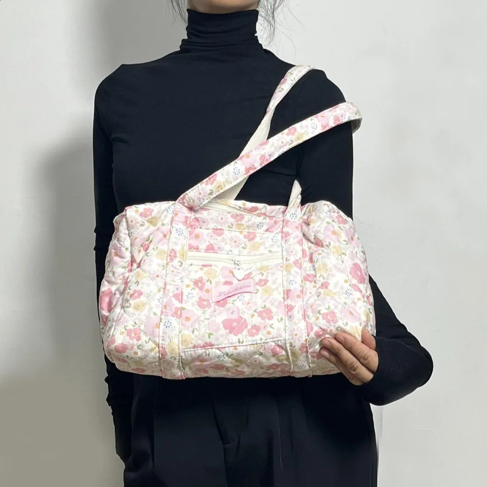 Korean Style Stroller Organizer Bags Flower Large Capacity Floral Mummy Bag Lightweight Tote Baby Diaper Organizer Female 250319