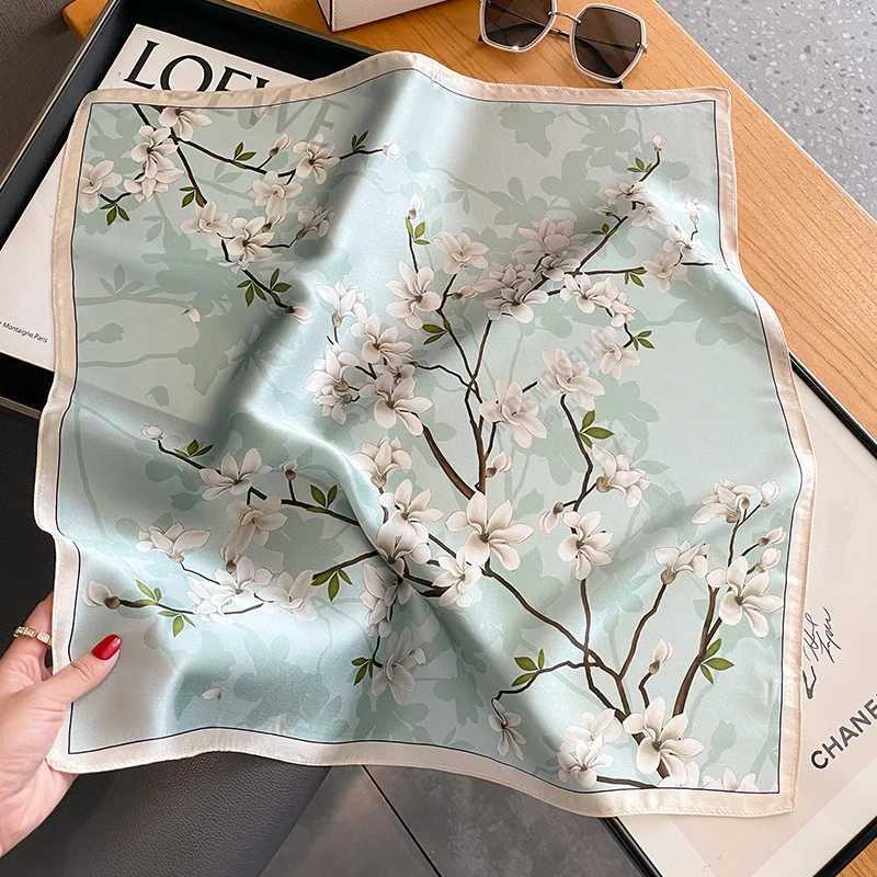 100% pure square silk scarf 2024 Hangzhou silk scarf womens printed ribbon silk square scarf headscarf X250319