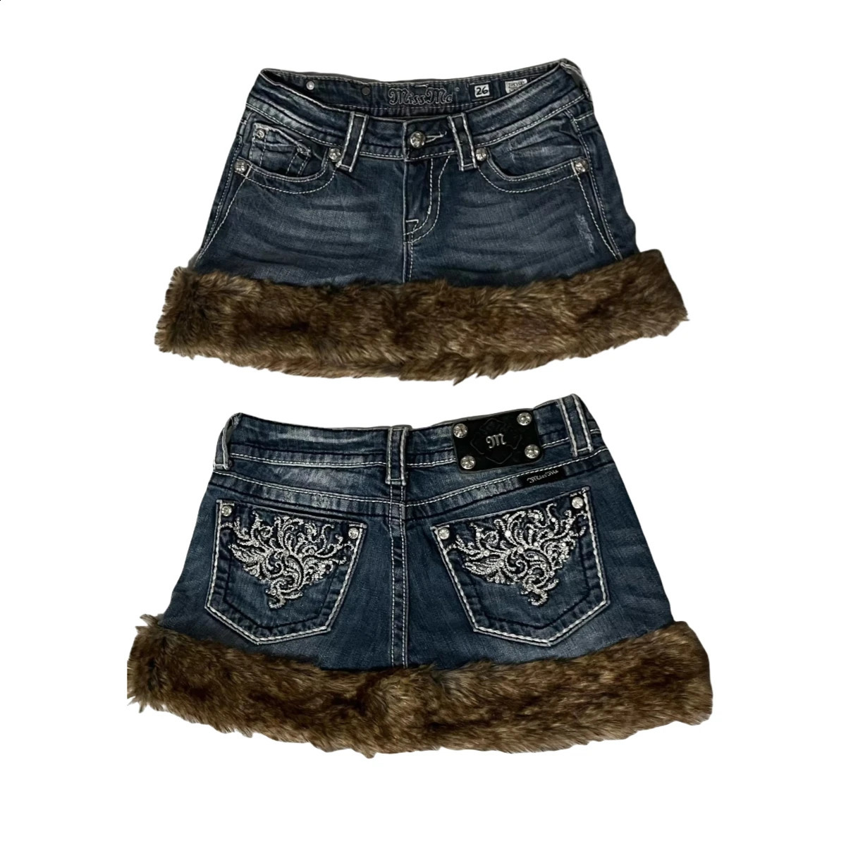 Harajuku retro Y2K Skirt Goth Raw Edge denim Skirt Light Blue Low Waist Mini Skirt Autumn Winter sexy ultra-thin Skirt Streetwear 250317