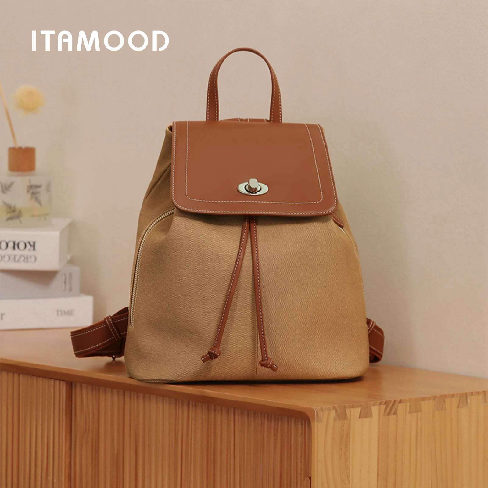 ITAMOOD New Shoulder Bag Senior Sense Of Collision Color Blocking Versatile Commuter Backpack Large-Capacity Schoolbag
