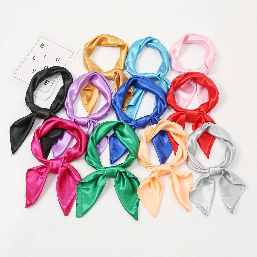 Wenxin Pure Satin Solid Color 60x60cm Square Scarf for Girls Simulated Silk Performance Small Scarf Best Party Gift X250319
