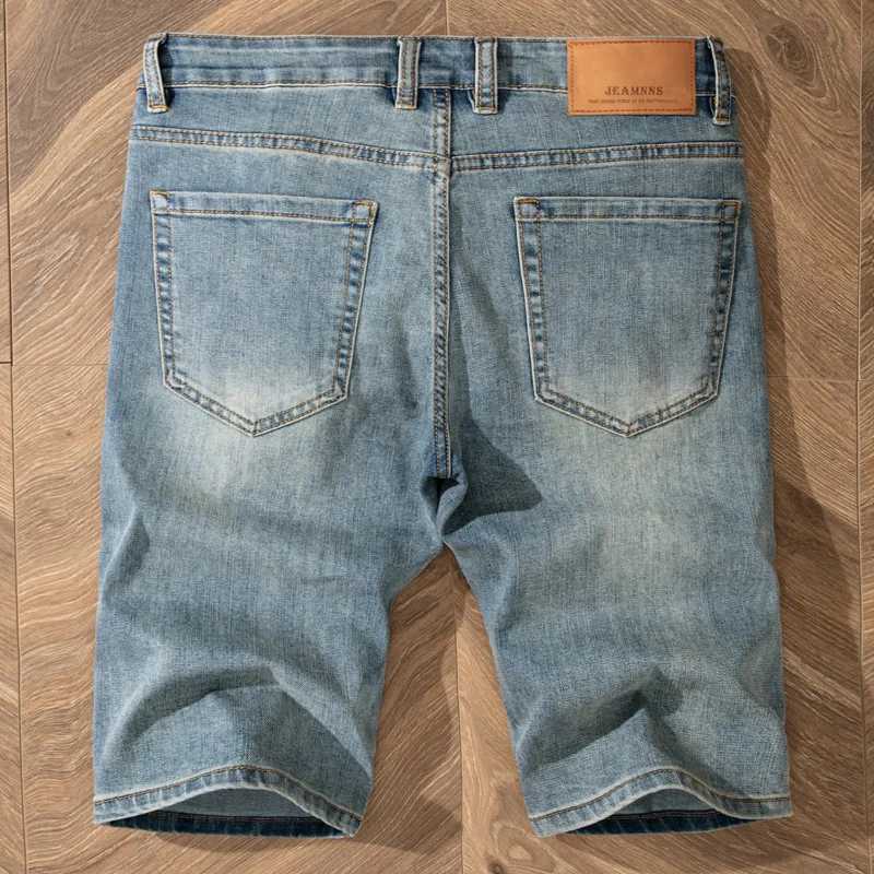 Summer Thin Mens Jeans Shorts Retro Slim Straight Classic Cropped Pants Casual Versatile Washed Nostalgic Pants W250319