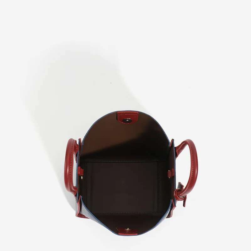 Vintage High Quality PU Leather Large Shoulder Solid Color Simple Handbag Women's Fashion Bucket Bag
