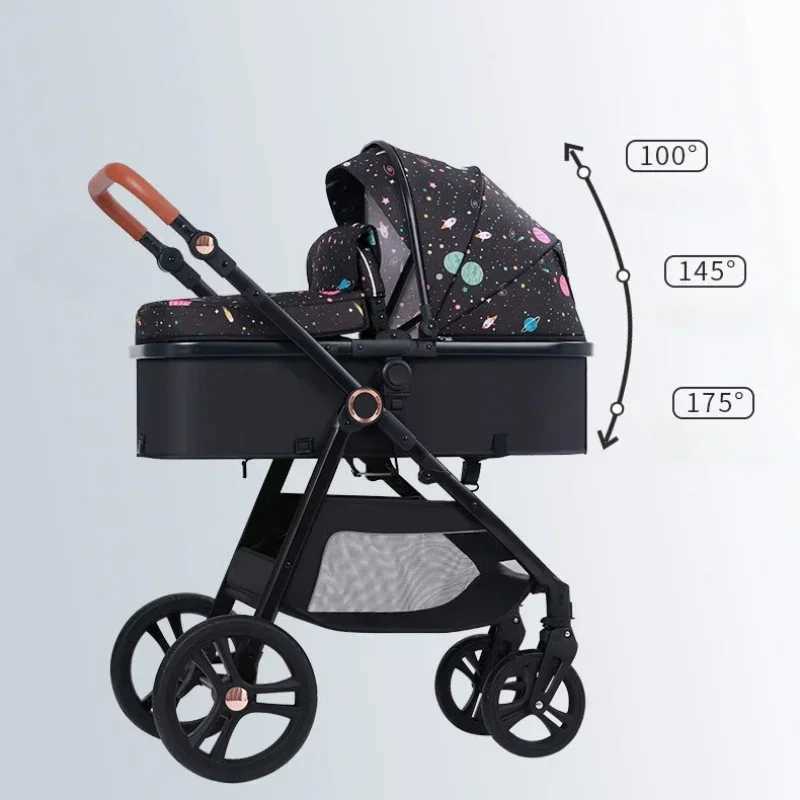 Multi functional three in one lightweight childrens stroller luxurious landscape stroller foldable newborn stroller Z250319