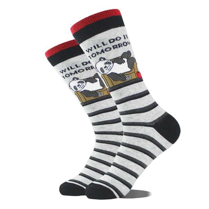 Happy and Fun SoCKs for Men Alien Design for Dogs Pandas Penguins Frogs Skarpetki Sokken Unisex Hip Hop Large Sized Skateboarding Divertidos X250319