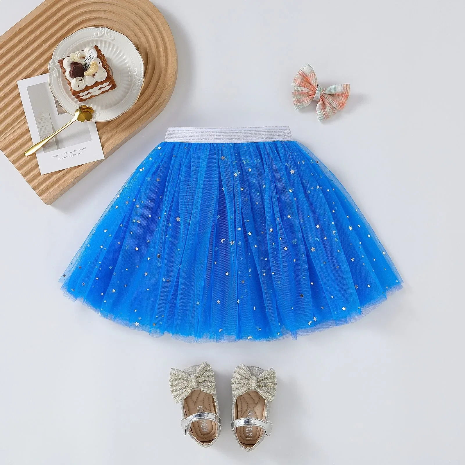 2025 Baby Girls Tulle Star Short Tutu Skirt Children Fancy Ballet Dancewear Party Costume Ball Gown Mini Skirt 1-5Y 250319