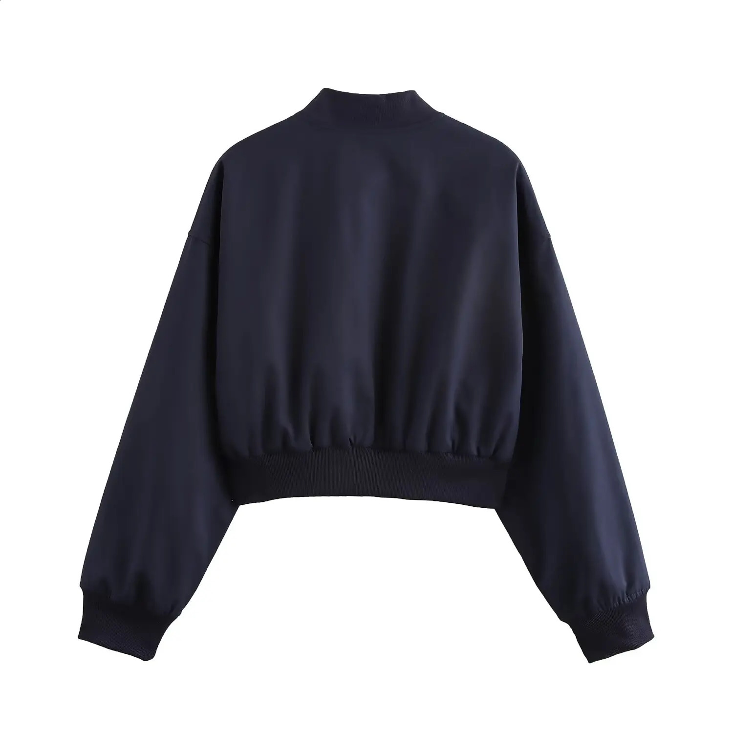 Autumn Womens Fashion Paradigm Simple Baseball Jacket Short Shoulder Wide Coat 250317