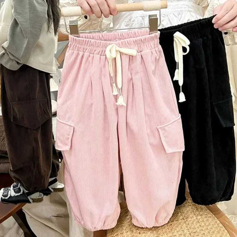1-12Y Boys and Girls Work Pants Cool Childrens Hip Hop Trouser Spring/Summer Youth High Waist Casual Straight Pants Childrens ClothingT250318