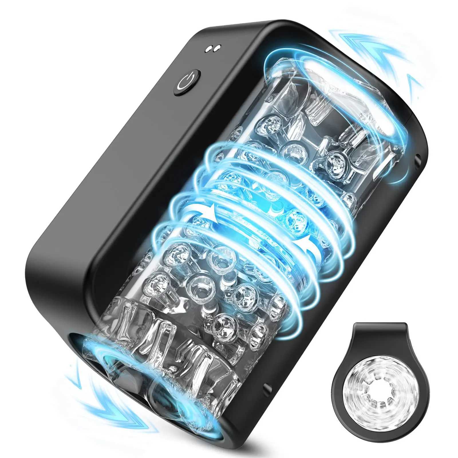 SENSIVO Open-Ended 7 Rotating Automatic Rotation Automatic Male Masturbator Vagina Blowjob Masturbator Cup Adult Sex Toys For MenXJ250319