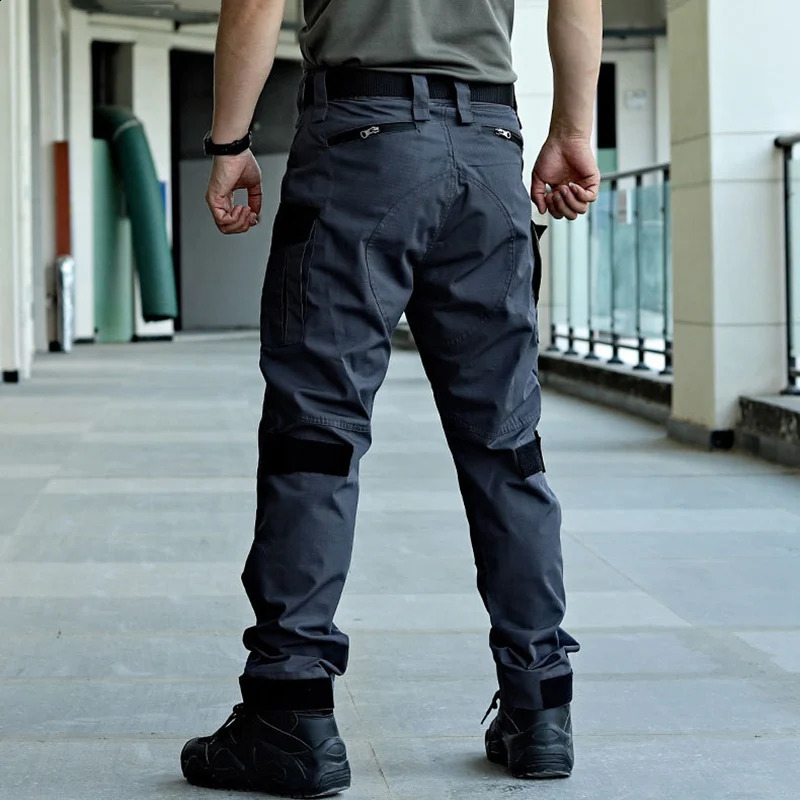 Wear resistant outdoor tactical pants mens casual cargo Trouser multi pocket waterproof work hiking training 250319