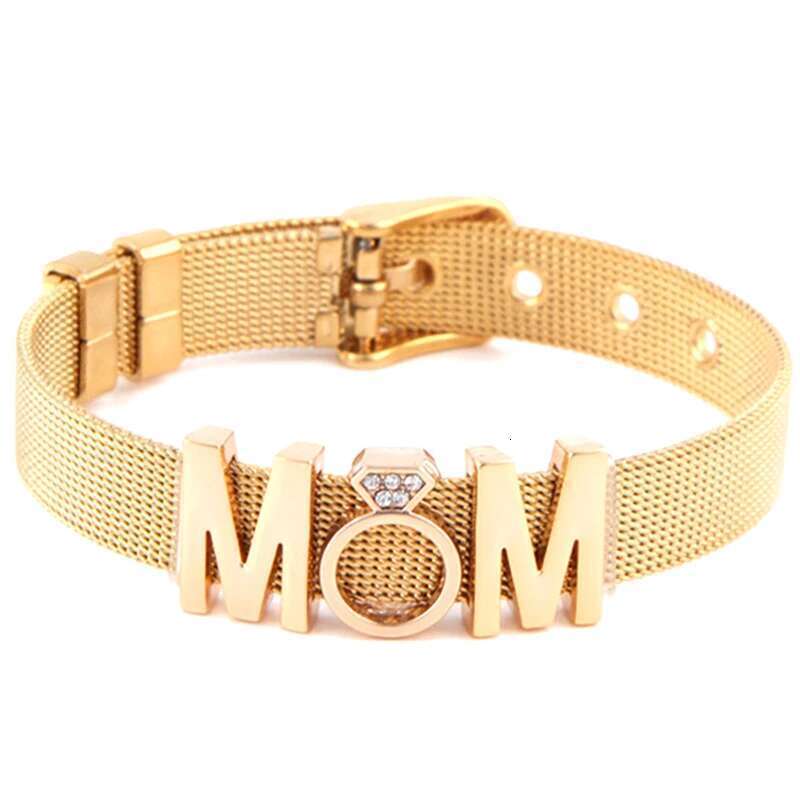 New Fashion Stainless Steel Mesh Bracelets Original MOM Beads Buckle Keeper Bracelets For Women Mother Jewelry Gift Wholesale