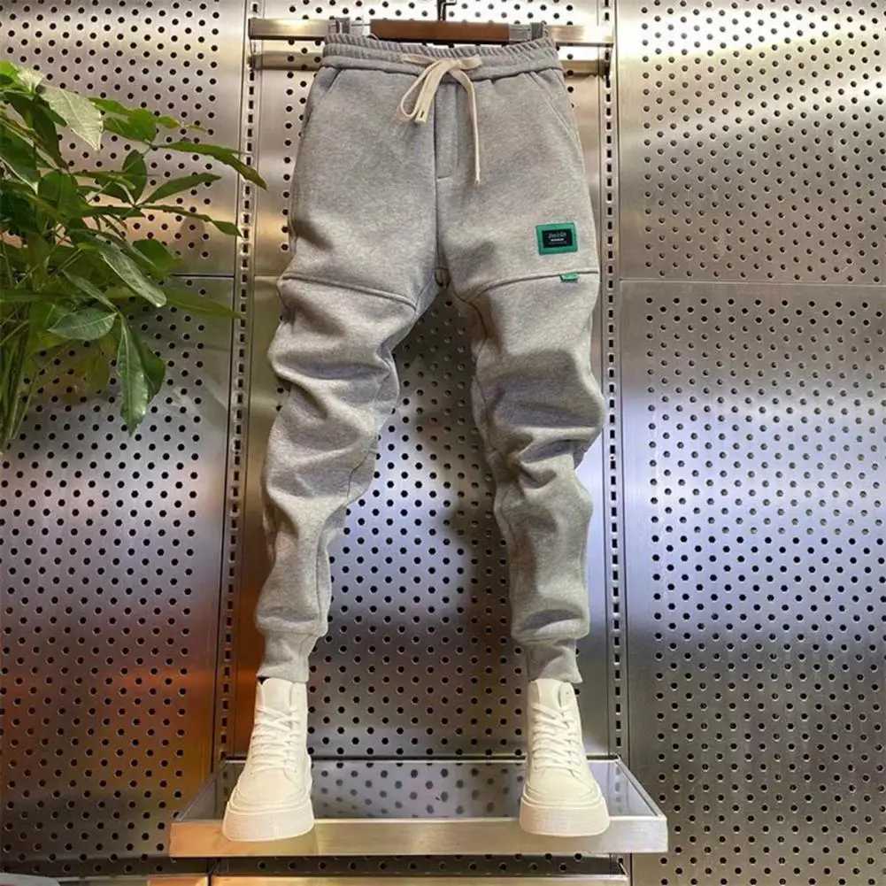Harajuku Thick Plush Ankle-banded Sweatpants Hip Hop Sweatpants Male Casual Harem Trousers Men Cargo Joggers Pants Streetwear X250319