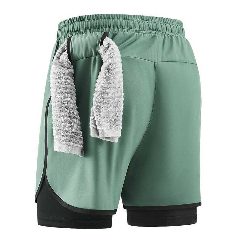 Mens Running Shorts Gym Exercise 2 in Fast Drying Training Gym Fitness Slow Running Shorts Summer Hot Mens Sportswear W250319