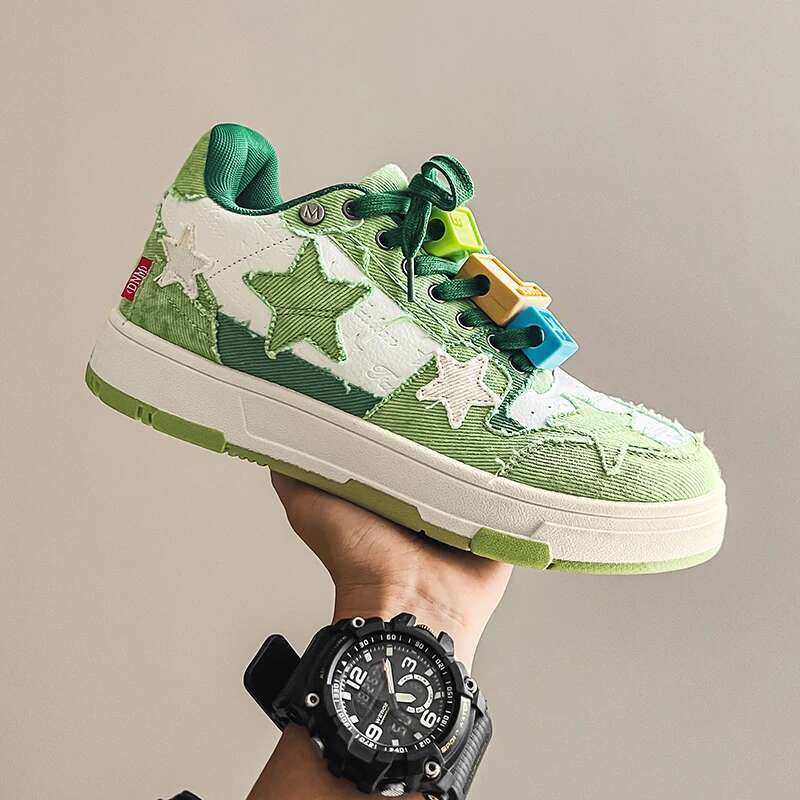 2025 New Fashionable Casual Sneakers Star Pattern Men's Shoes Personalized Hip Hop Shoes Designer Fashion Bread Sneakers
