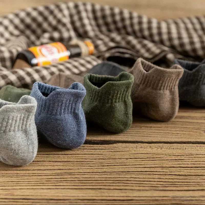 5/10/20 Pairs Men Solid Color Socks Sweat Wicking Breathable Soft Comfortable Sports Style Mesh Shallow Mouth Casual Boat Socks X250319