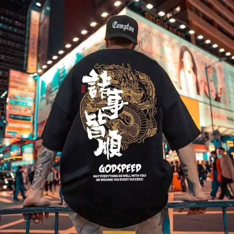 Mens pure cotton short sleeved T-shirt summer oversized loose breathable graphic gym wild street clothing Y2k Harajuku Gothic clothingT250318