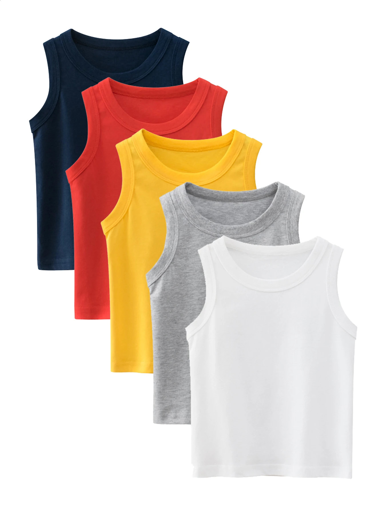 Boys round neck cotton vest casual comfortable breathable summer childrens clothing baby 250319
