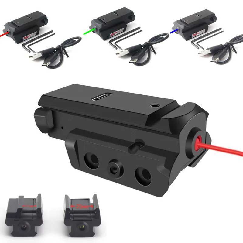 USB Type-C Charging Red/Blue/Green Dot Laser Sight 11mm 20mm Picatinny Rail Scope Laser Collimator X2503191