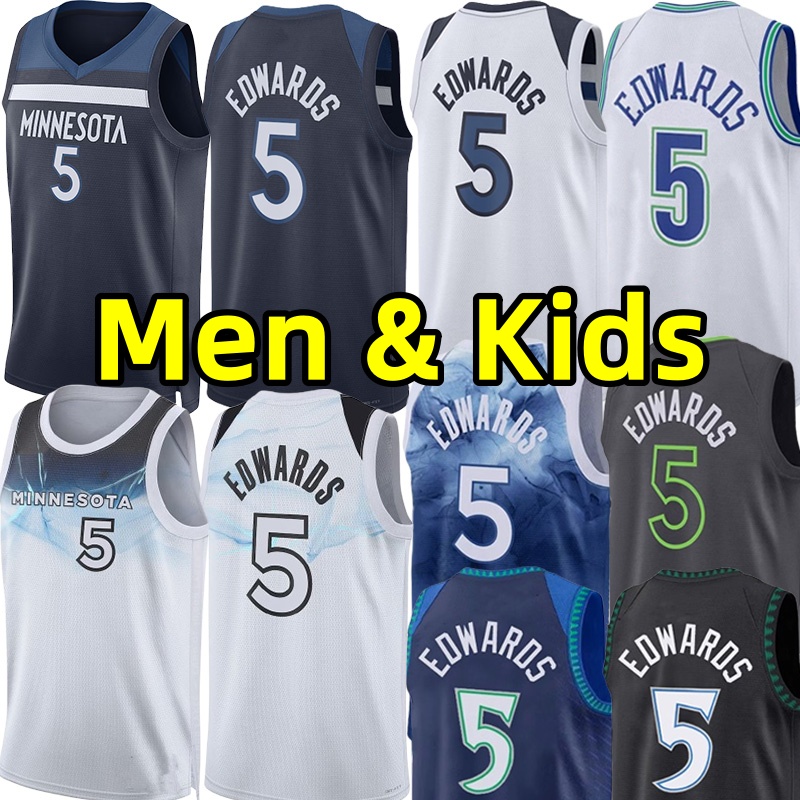 Stitched Anthony Edwards Basketball Jerseys Men Kids Jersey MIN Timberwolve City vest Wear Youth adult children edition