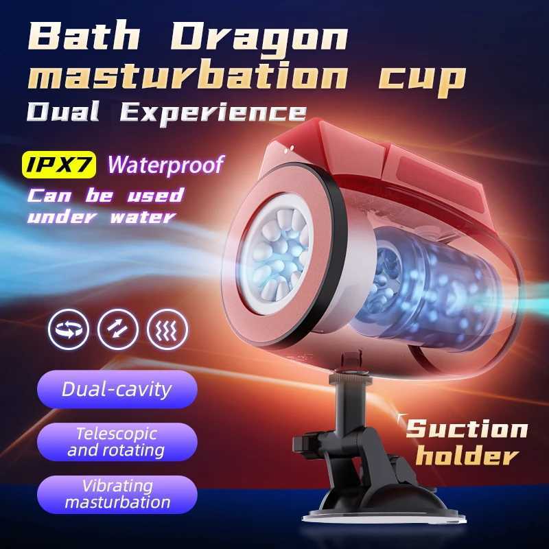 Fully waterproof double impact masturbation cup rotating telescope vibrating handheld male adult product 18+male sex toysXJ250319