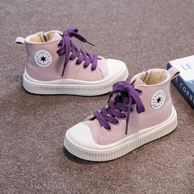 Children sports shoes outdoor indoor boys and girls non-slip canvas shoes campus students 250319