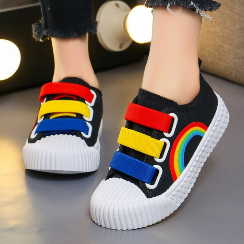 Boys and Girls Canvas Fashion Hook Childrens Casual Shoes Soft Bottom Toddler Walking Shoes Anti-slip School Shoes 250319