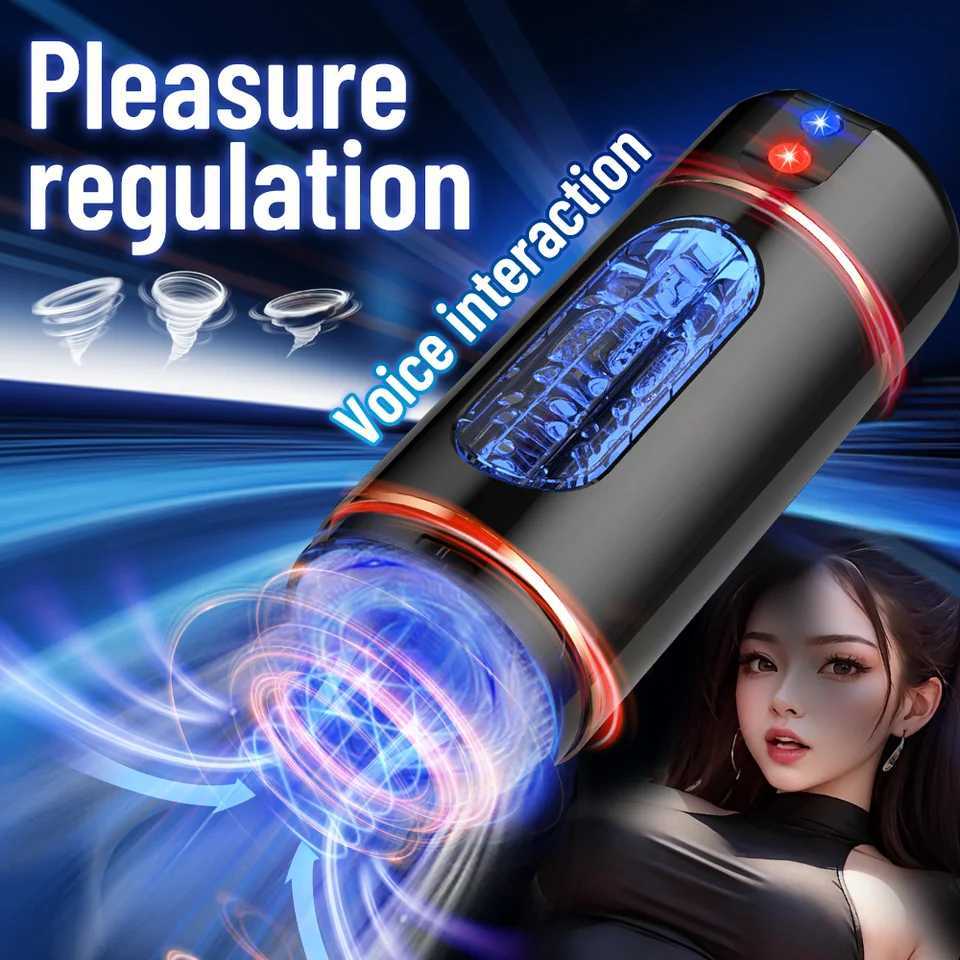 Automatic Male Masturbation Cup Intelligent Voice Mens Masturbator Pocket Pussy Penis Training Vibrator Sex Toy JoinjjtoyXJ250319