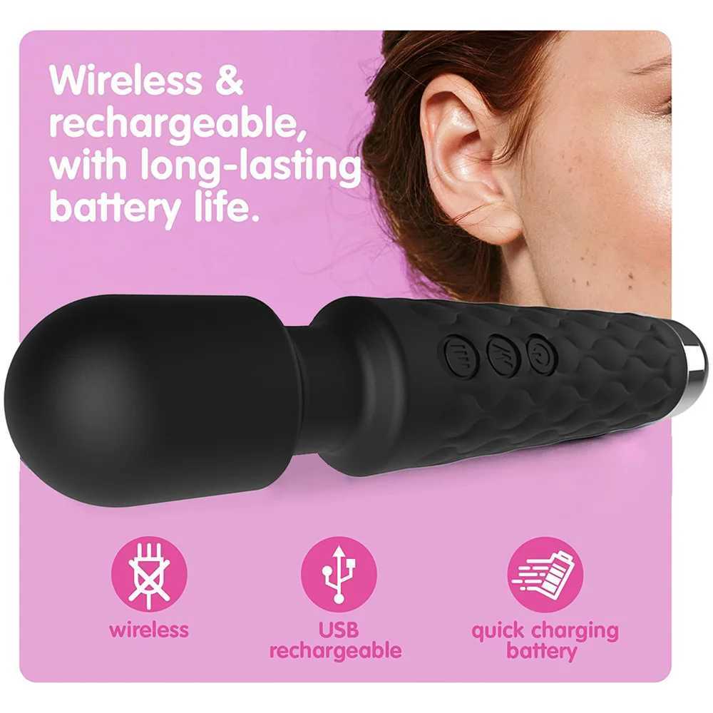 Hot Dragon 20 mode powerful vibration mini vibrator Usb charging handheld stick massager Clitoris G-Spot vibrator womens sex toy W250319