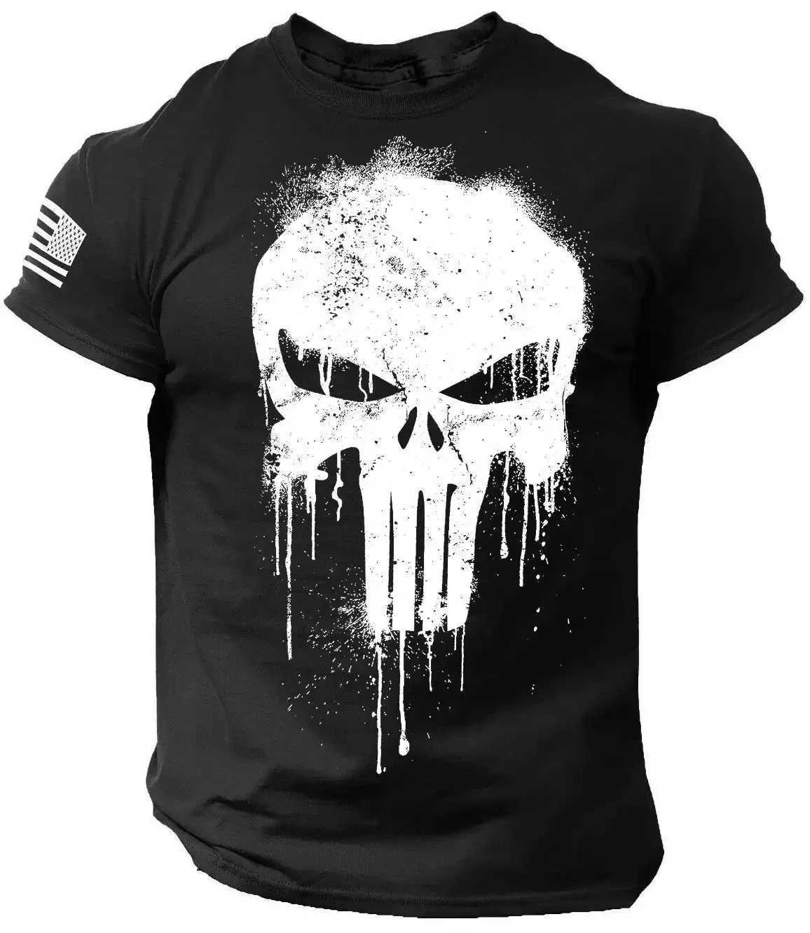 Street hip-hop mens minimalist skull T-shirt short sleeved 3D printed round neck casual summer clothingT250318