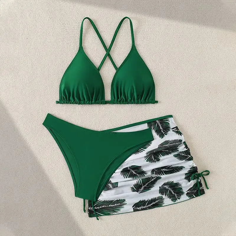 9-16 Years Kids Girls 2pack Printed wit Pad Bra Brief Swimsuit Teens Beach Wear Bathing Suit Children Bikini Set 250319