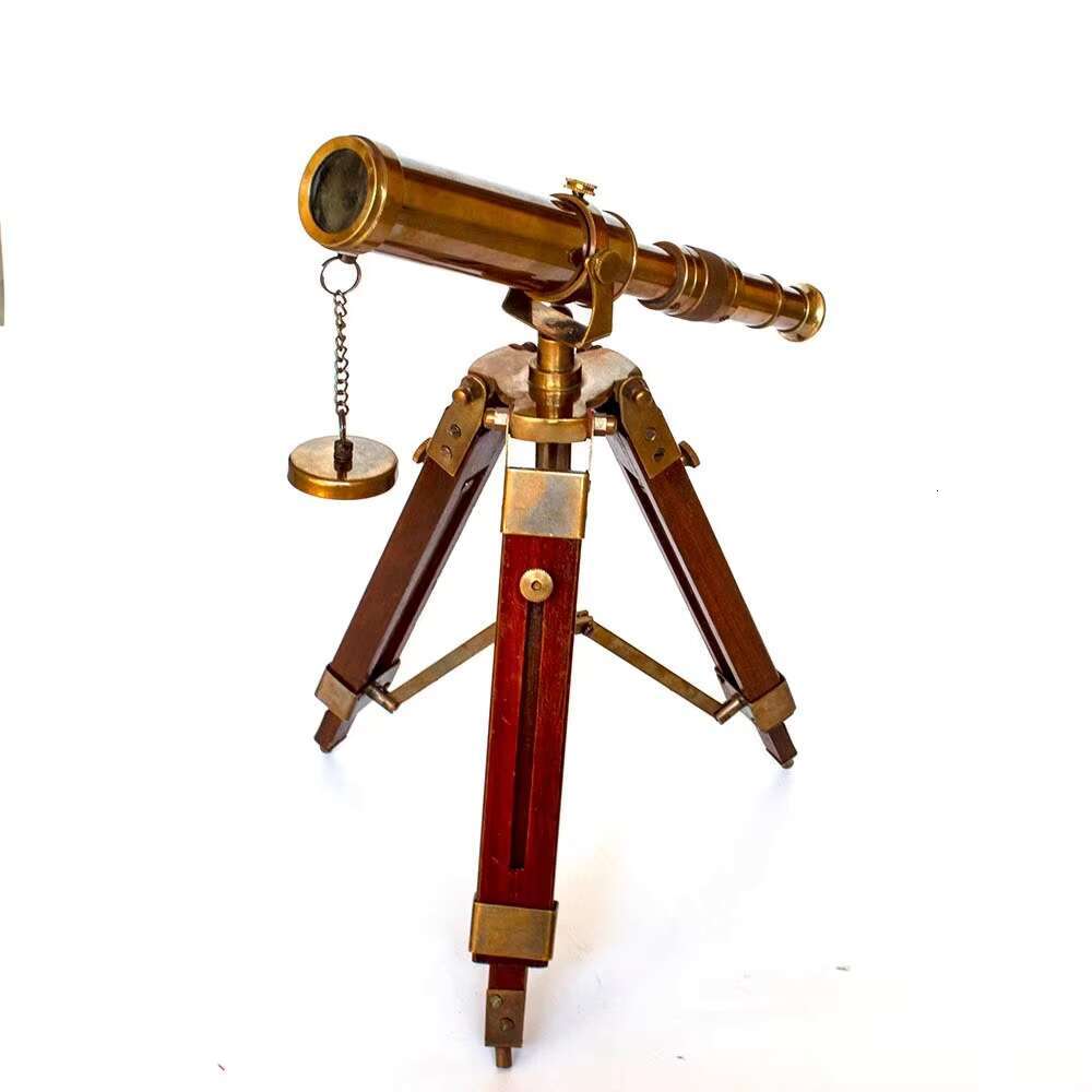High Quality 9 Inch Antique Vintage Finish Brass SpyGlass Telescope with Wooden Tripod Stand for Mother's Day