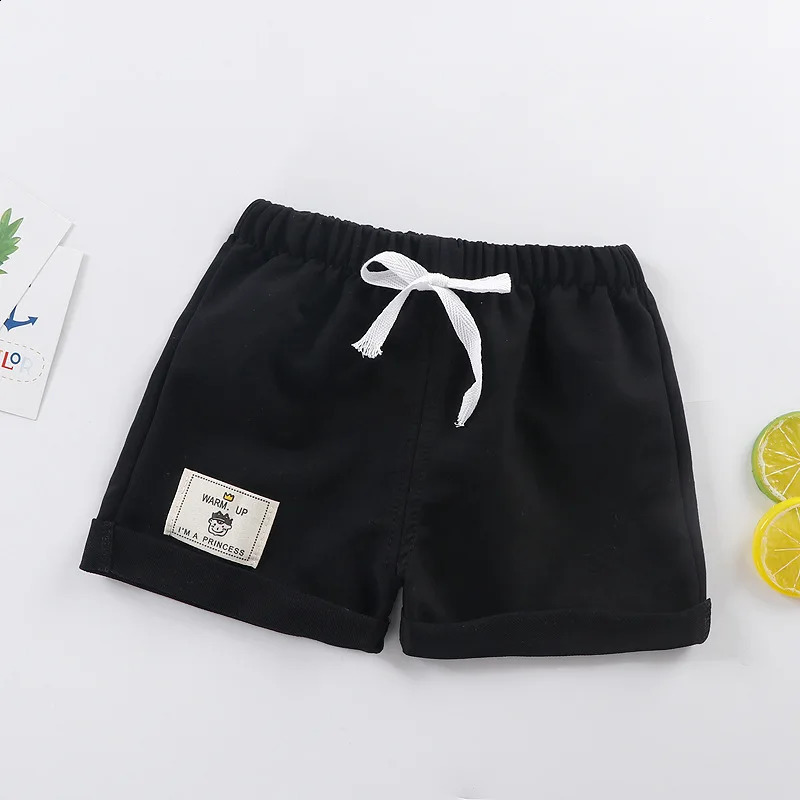2pcs Cotton Summer Kids Shorts Boys Girls Solid Color Short Baby Cartoon Casual Pant Children Short Pant Sport Clothing Outwear 250319