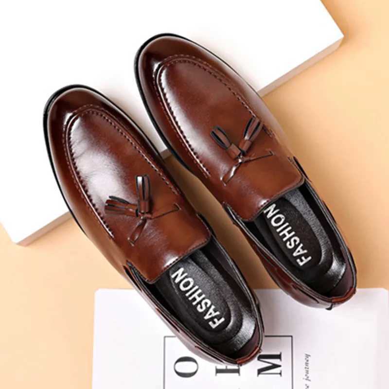 Mens dress slippers casual business Fi leather low boots British style classic fashion mens tasselXJ250319