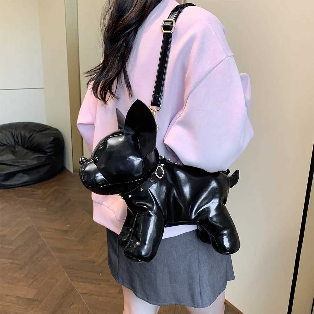 New Arrival NEW Doggie Shoulder Bag for Women Bulldog Crossbody Leather Bag Adjustable Strap Messenger Bag w/Zipper for Shopping Travel T250318