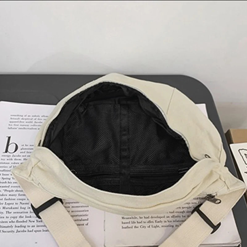 Fashion simple Waist Bags Unisex Canvas Chest packs Phone Pack Street Hip hop Belt Bag Large capacity Ladies Crossbody Chest Bag 250314