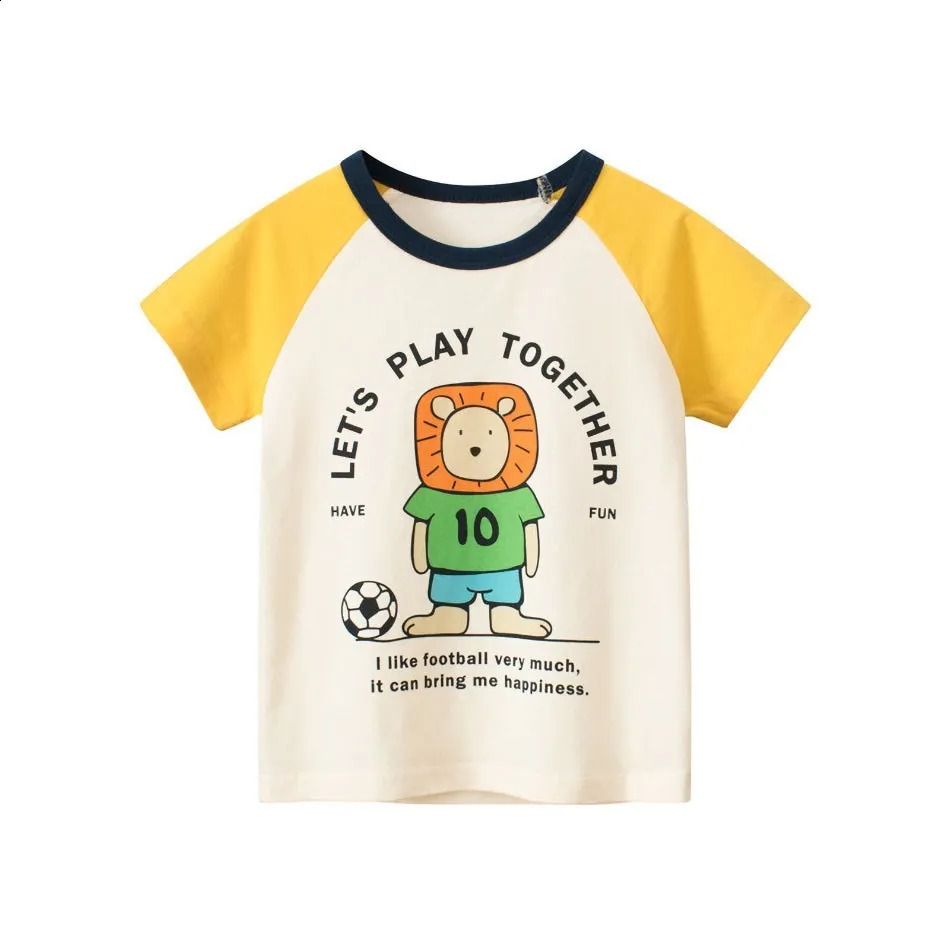 Children Tshirts Kids Bear Monkey Clothes Baby Casual 2-8 Years Tops Boys Girls Summer Short Sleeve T Shirt Comfort Cotton Tees 250319