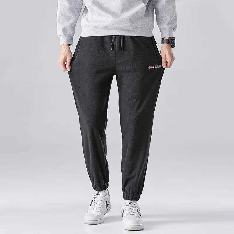 New Polar Fleece Mens Pants Drawstring Winter Sweatpants Male Warm Sport Trouser Casual Brushed Sherpa Cuffed Jogger Outdoor X250319