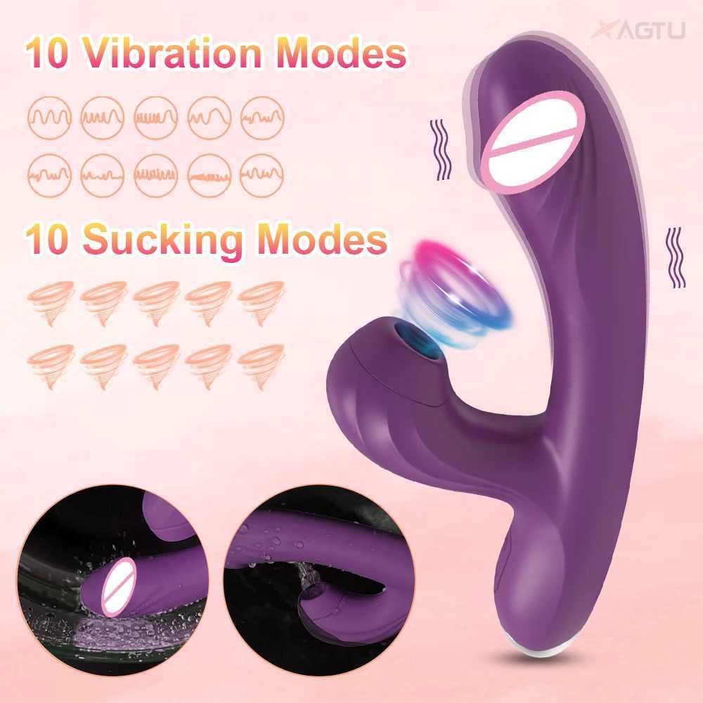 Suction cup vibrator for female vacuum clitoral stimulation clitoral suction cup 2-in-1 G-spot dildo female sex toy adult product W250319