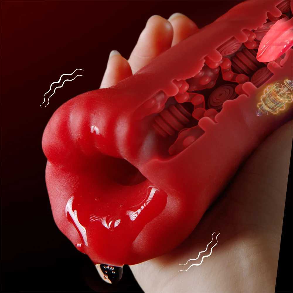 Automatic male masturbation cup vibrator deep throat oral sex cup tongue licking oral sex real vaginal penis oral sex toyXJ250319
